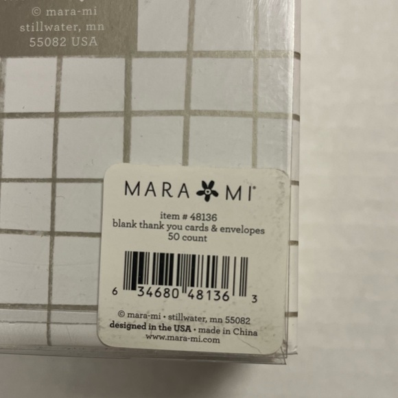 Mara Mi Thank You Cards Set of 50 w/ Envelopes Gray Gold White Stripes NEW - Picture 5 of 5